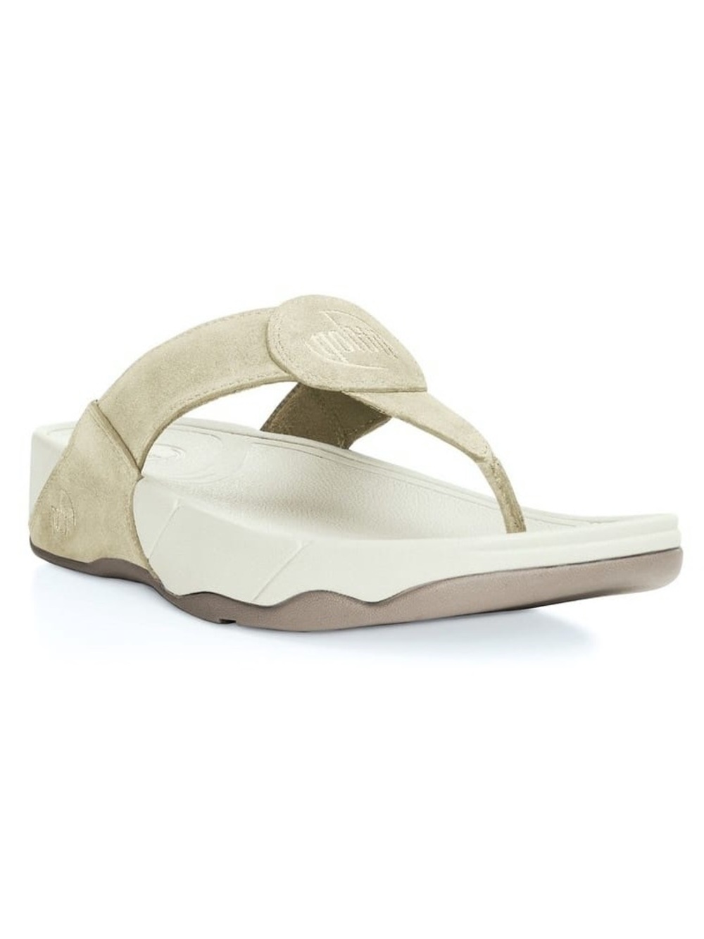 Fitflop Oasis Cream Suede Leather Thong Post Flip Flop Sandals Women's Size 7 M